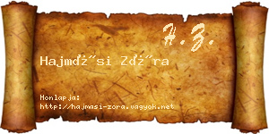 Hajmási Zóra névjegykártya